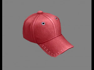 cappello rosso cartone animato - berretto da baseball - berretto sportivo Modello 3D