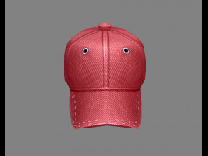 cartoon red hat - baseball cap - sports cap 3D Model