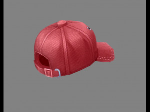 cartoon red hat - baseball cap - sports cap 3D Model