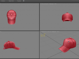 cartoon red hat - baseball cap - sports cap 3D Model
