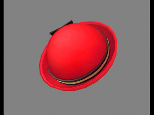 cartoon red lady hat - casual hat - round hat Modelo 3D