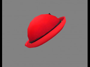 cartoon red lady hat - casual hat - round hat Modelo 3D