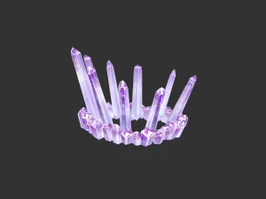 cartoon queen crown - amethyst crown 3D Model