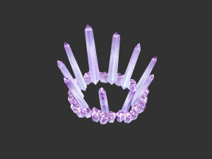 cartoon queen crown - amethyst crown 3D Model
