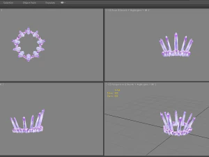 cartoon queen crown - amethyst crown 3D Model