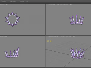 cartoon queen crown - amethyst crown 3D Model