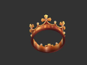 cartoon copper crown 3D Model
