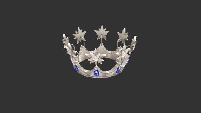 cartoon queen crown - silver crown 3D Model .c4d .max .obj .3ds .fbx .stl .blend 