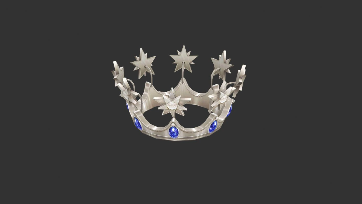 cartoon queen crown - silver crown 3D Model .c4d .max .obj .3ds .fbx .stl .blend 
