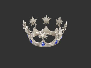 만화 여왕 왕관 - 은관 3D 모델