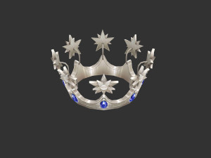 cartoon queen crown - silver crown 3D Model