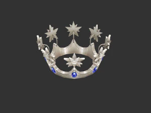 cartoon queen crown - silver crown 3D Model