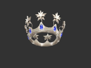 cartoon queen crown - silver crown 3D Model