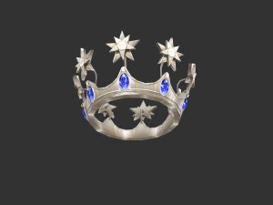 cartoon queen crown - silver crown 3D Model