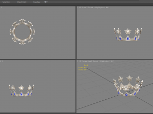 cartoon queen crown - silver crown 3D Model