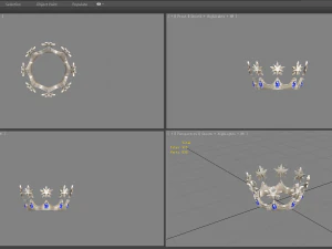 cartoon queen crown - silver crown 3D Model