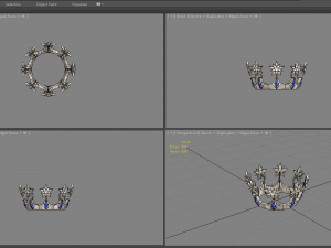 cartoon queen crown - silver crown 3D Model
