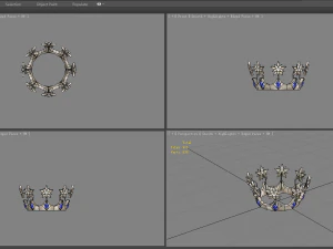 cartoon queen crown - silver crown 3D Model