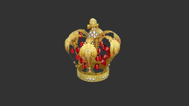 cartoon golden crown Modelo 3D .c4d .max .obj .3ds .fbx .stl .blend 