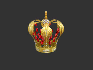 cartoon golden crown Modelo 3D