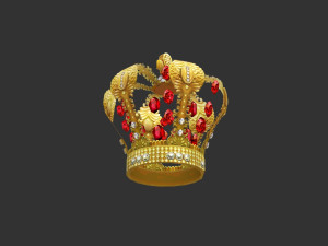 cartoon golden crown Modelo 3D