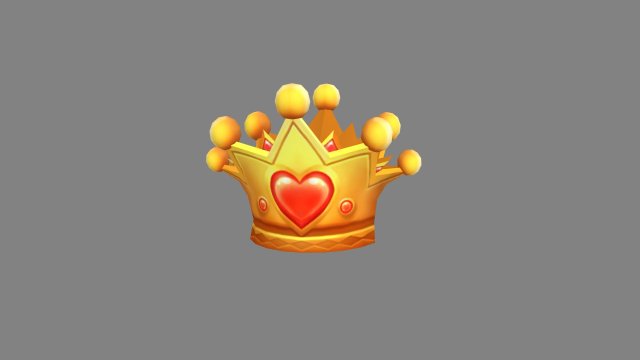 cartoon gold crown - love crown 3D मॉडल .c4d .max .obj .3ds .fbx .stl .blend 