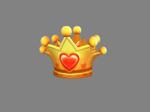 cartoon gold crown - love crown 3D 模型