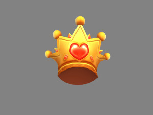 cartoon gold crown - love crown 3D मॉडल