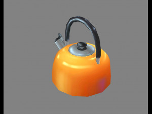 cartoon kettle - hot water - tea 3D Model
