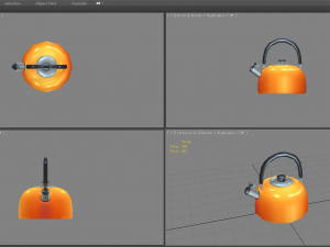 cartoon kettle - hot water - tea 3D Model