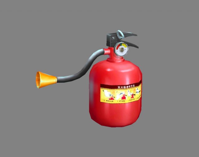 cartoon fire extinguisher 3D Model .c4d .max .obj .3ds .fbx .stl .blend 