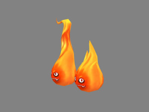 cartoon yellow flame monster - fire demons 3D 模型