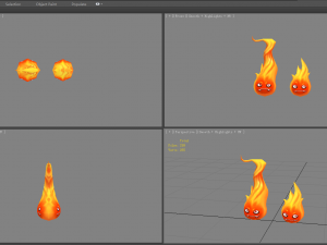 cartoon yellow flame monster - fire demons 3D 模型