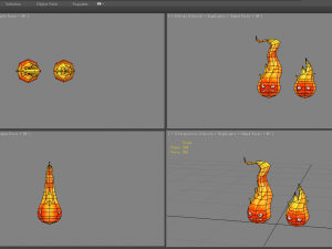 cartoon yellow flame monster - fire demons 3D 模型