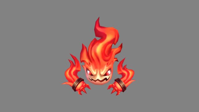 cartoon red flame monster 3D Model .c4d .max .obj .3ds .fbx .stl .blend