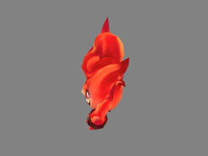 cartoon red flame monster 3D Model