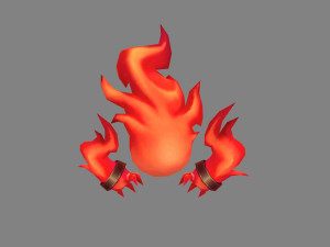 cartoon red flame monster 3D Model