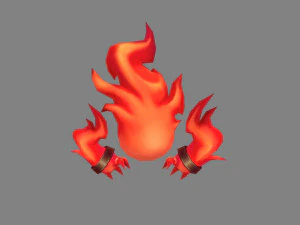 cartoon red flame monster 3D Model