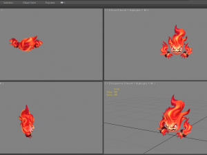 cartoon red flame monster 3D Model