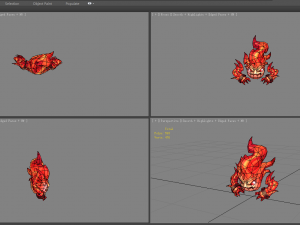 cartoon red flame monster 3D Model