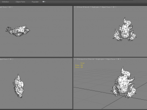 cartoon red flame monster 3D Model
