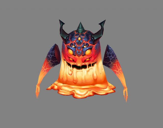 cartoon lava monster - fire demon - fire devil Model 3D .c4d .max .obj .3ds .fbx .stl .blend 