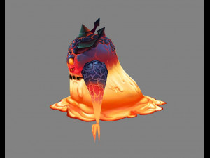 cartoon lava monster - fire demon - fire devil Model 3D