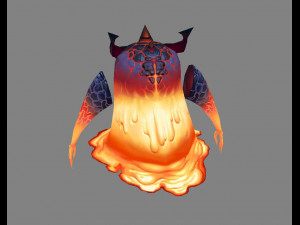 cartoon lava monster - fire demon - fire devil Model 3D