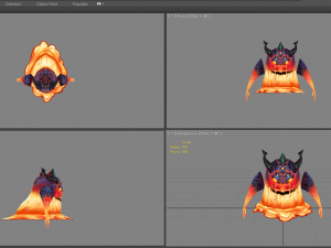 cartoon lava monster - fire demon - fire devil Model 3D