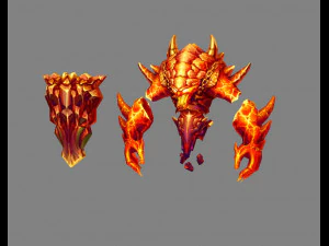 monstro de invocação de desenho animado - demônio de chama - demônio de fogo Modelo 3D