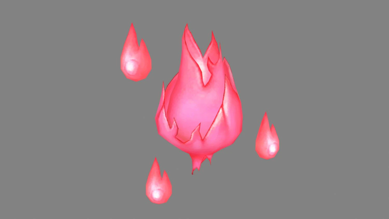 cartoon pink flame monster 3D Model .c4d .max .obj .3ds .fbx .stl .blend