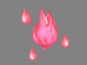 мультфільм рожеве полум'я монстр 3D Модель