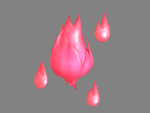 cartoon pink flame monster 3D मॉडल