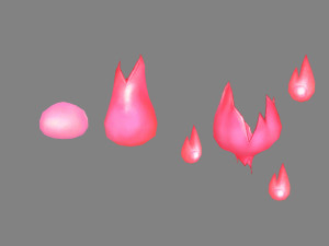 cartoon pink flame monster 3D मॉडल
